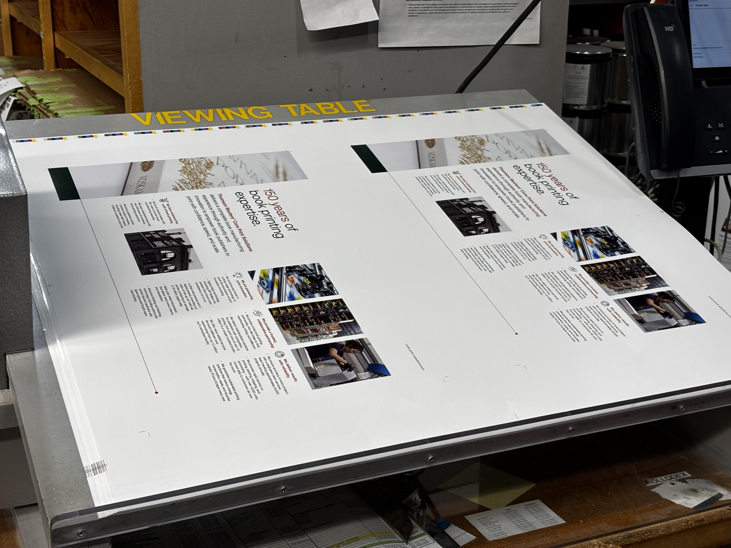 Brochure on Inspection Table